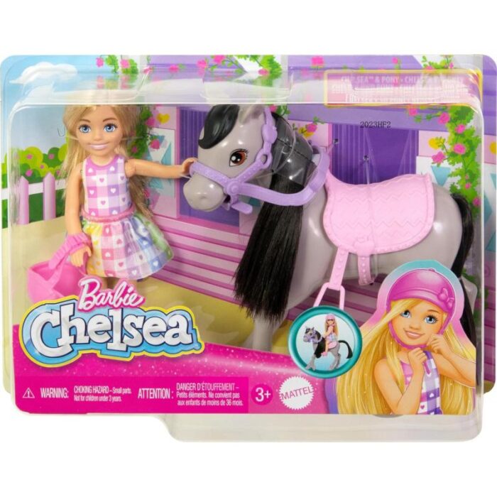 BARBIE CHELSEA DOLL & PONY 3+ HTK29