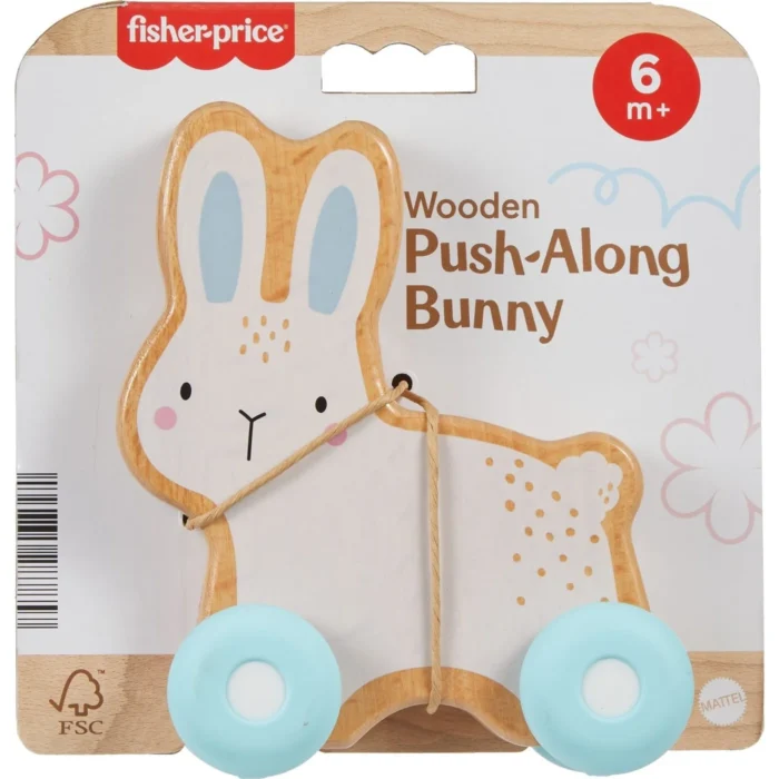 FISHER-PRICE WOODEN SILICONE BUNNY 6M+ JDM52